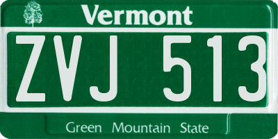 VT license plate ZVJ513