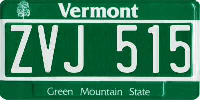 VT license plate ZVJ515