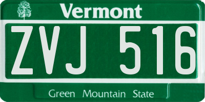 VT license plate ZVJ516