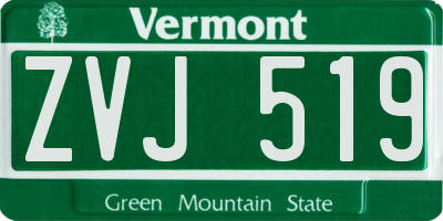 VT license plate ZVJ519