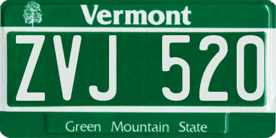 VT license plate ZVJ520