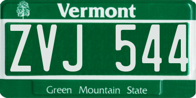 VT license plate ZVJ544