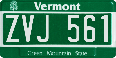 VT license plate ZVJ561