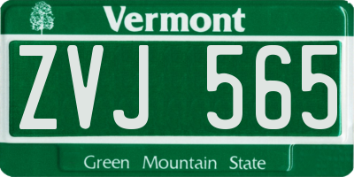 VT license plate ZVJ565