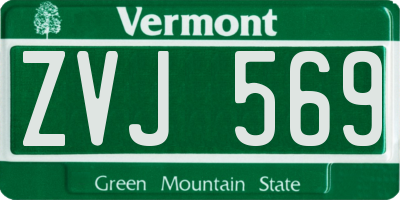 VT license plate ZVJ569