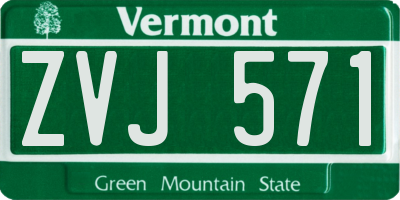 VT license plate ZVJ571