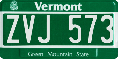 VT license plate ZVJ573