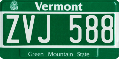 VT license plate ZVJ588