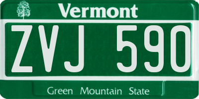 VT license plate ZVJ590