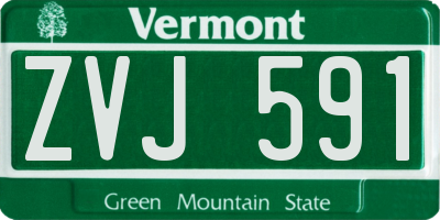 VT license plate ZVJ591