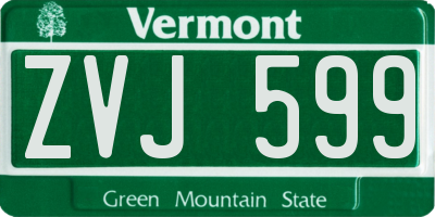 VT license plate ZVJ599