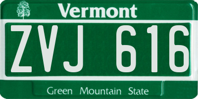 VT license plate ZVJ616