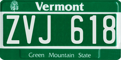 VT license plate ZVJ618
