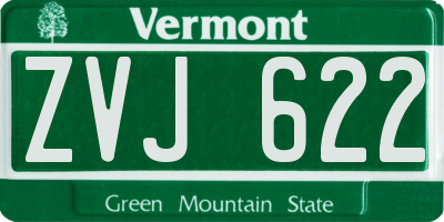 VT license plate ZVJ622
