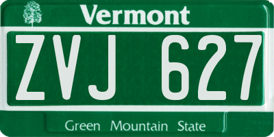 VT license plate ZVJ627