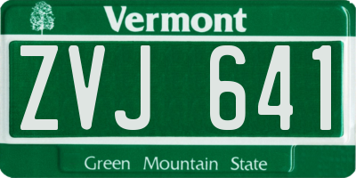 VT license plate ZVJ641