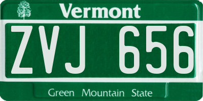VT license plate ZVJ656