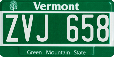 VT license plate ZVJ658