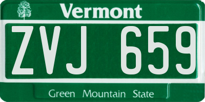 VT license plate ZVJ659