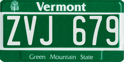 VT license plate ZVJ679