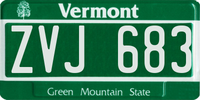 VT license plate ZVJ683