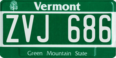 VT license plate ZVJ686