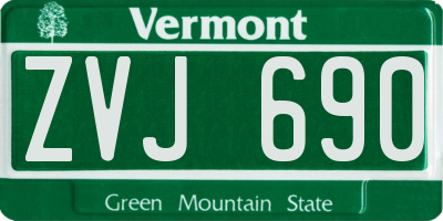 VT license plate ZVJ690