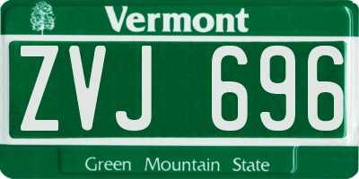 VT license plate ZVJ696