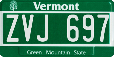 VT license plate ZVJ697