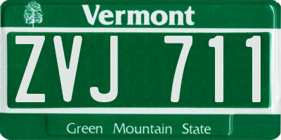 VT license plate ZVJ711