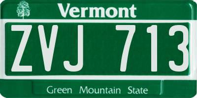 VT license plate ZVJ713