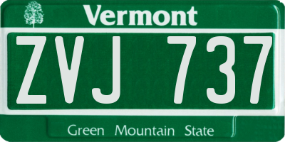 VT license plate ZVJ737