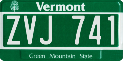 VT license plate ZVJ741