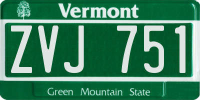 VT license plate ZVJ751