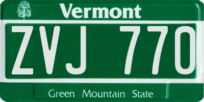 VT license plate ZVJ770