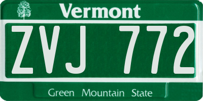 VT license plate ZVJ772