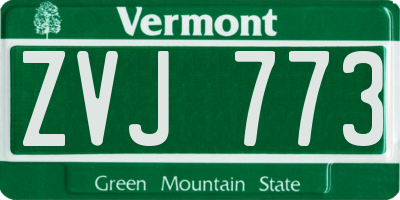 VT license plate ZVJ773