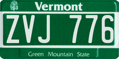 VT license plate ZVJ776
