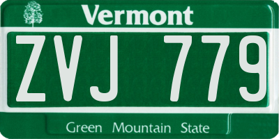 VT license plate ZVJ779