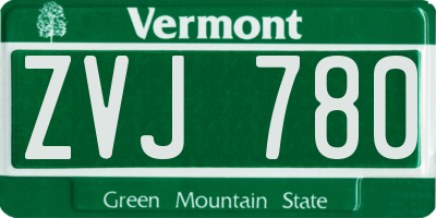 VT license plate ZVJ780