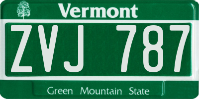 VT license plate ZVJ787