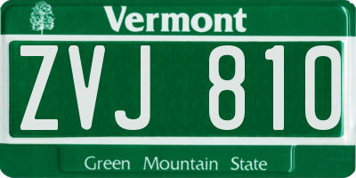 VT license plate ZVJ810