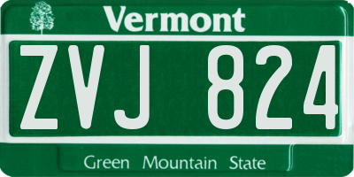 VT license plate ZVJ824
