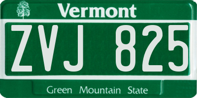 VT license plate ZVJ825