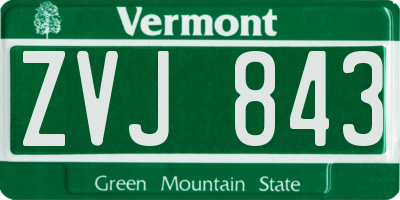 VT license plate ZVJ843
