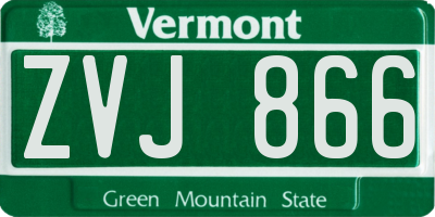 VT license plate ZVJ866
