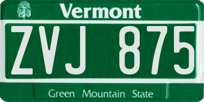 VT license plate ZVJ875