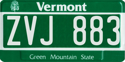 VT license plate ZVJ883