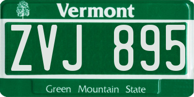 VT license plate ZVJ895