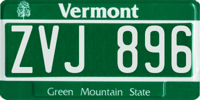 VT license plate ZVJ896